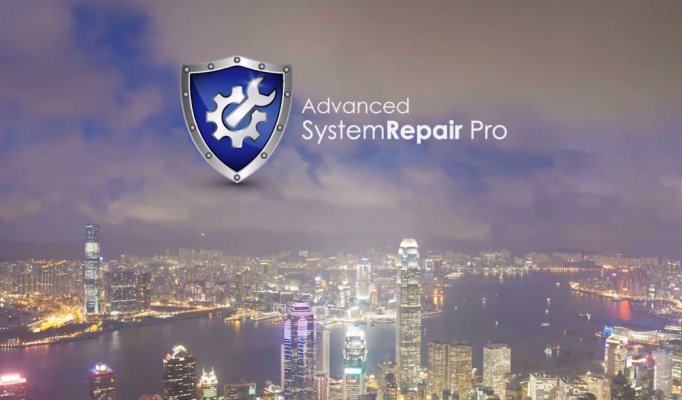 advanced system repair system optimizers advanced system repair logo and night city in the background